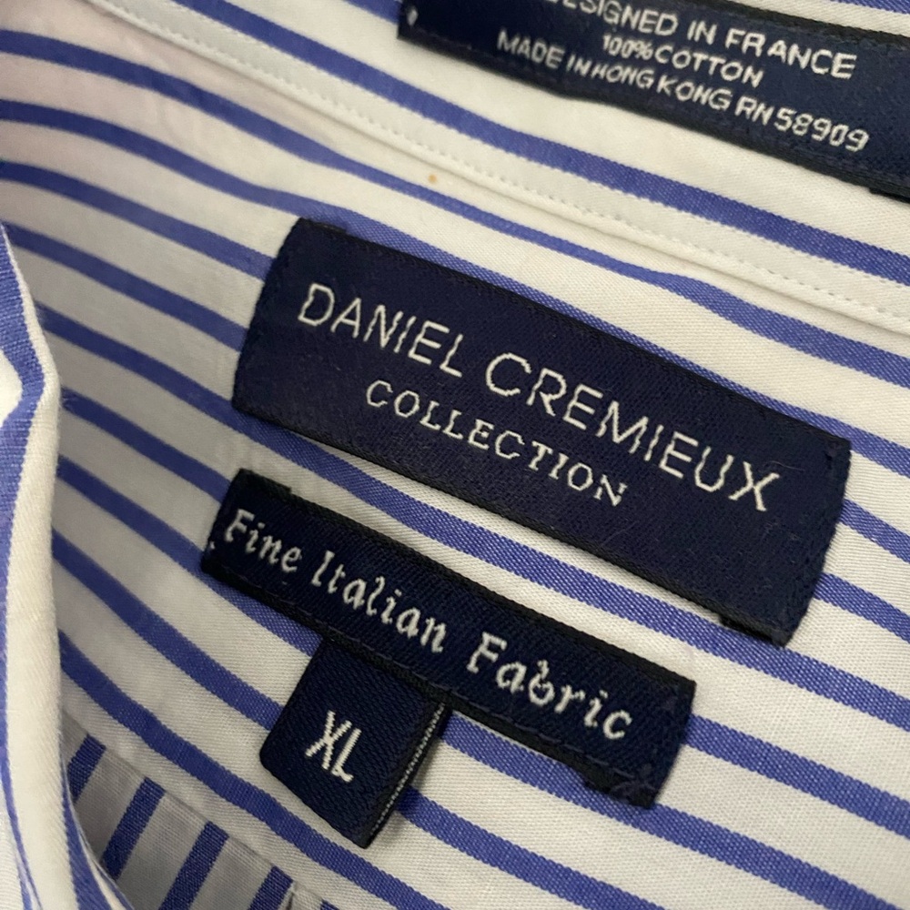 Daniel Cremieux Blue and White Striped Shirt